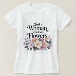 Frau, die Blume Weißen T - Shirt Liebe