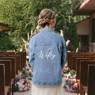 Frau Die Braut Mrs. Hochzeit Jeansjacke