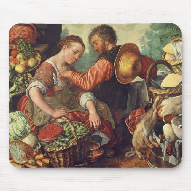 Frau, die Gemüse, 1567 (Öl, verkauft auf Leinwand) Mousepad (Vorne)