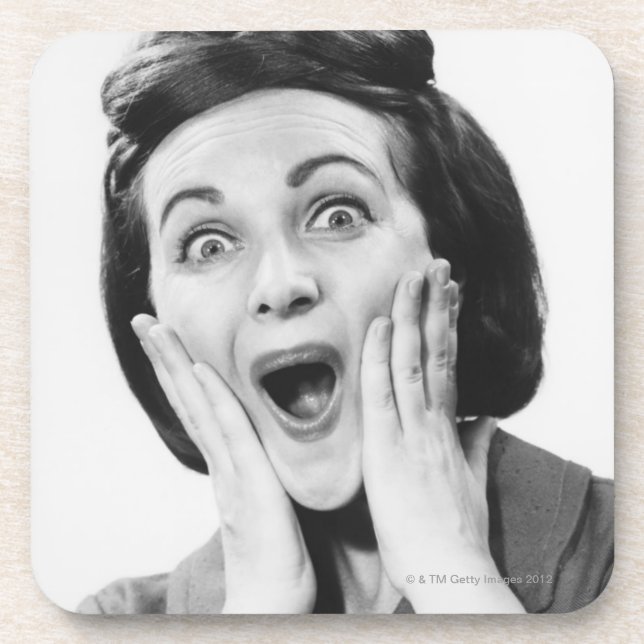 Frau, die Gesicht macht Untersetzer (Vorderseite)