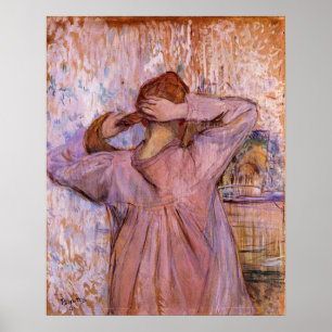 Frau, die ihr Haar durch Toulouse-Lautrec kämmt Poster