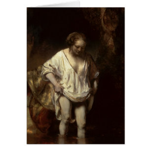 Frau, die in einem Strom, 1654 badet