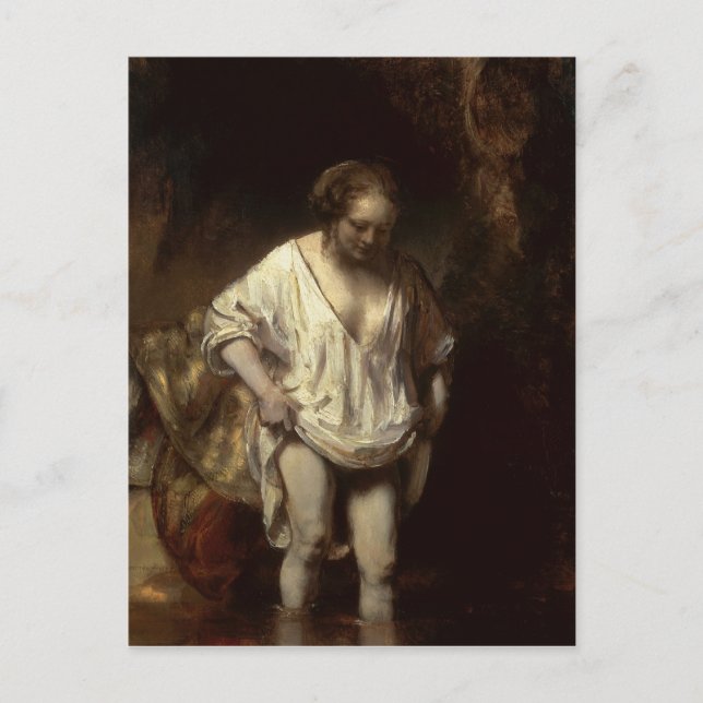 Frau, die in einem Strom, 1654 badet Postkarte (Vorderseite)