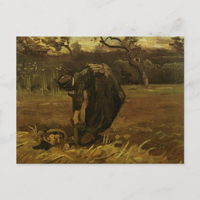 Frau, die Kartoffeln vergraben Van Gogh Fine Art Postkarte (Vorderseite)