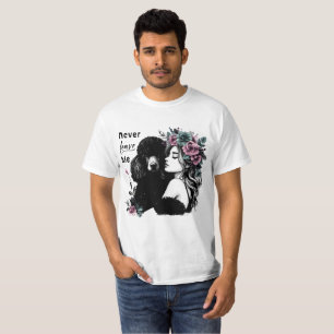 Frau, die Poodle mit Blume umarmt T-Shirt