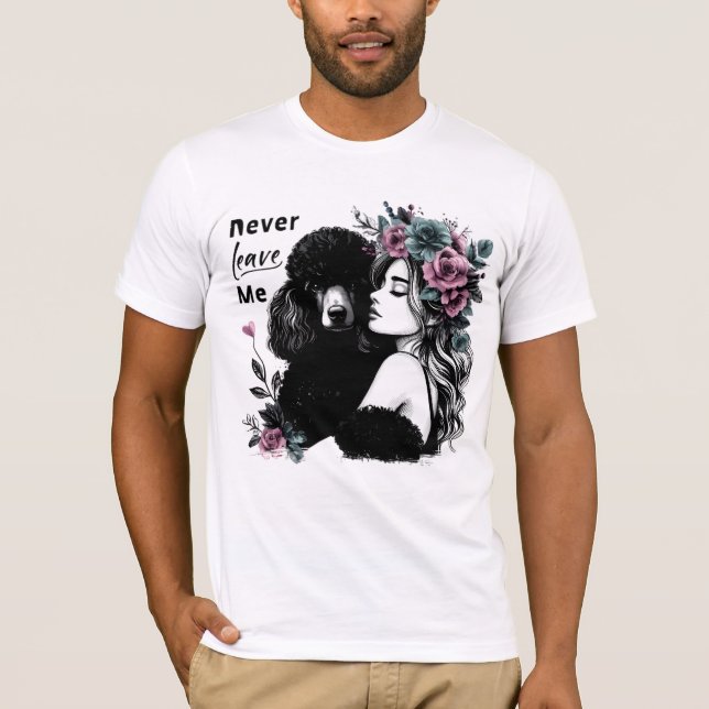 Frau, die Poodle mit Blume umarmt T-Shirt (Vorderseite)