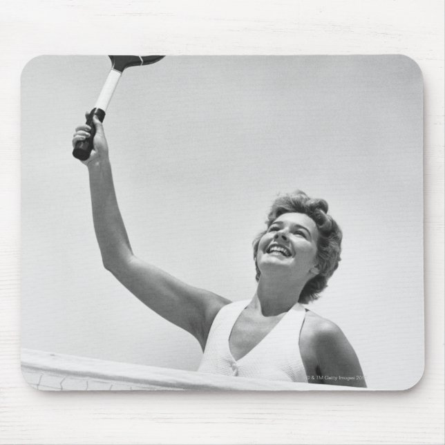 Frau, die Tennis 2 spielt Mousepad (Vorne)