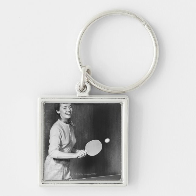 Frau, die Tischtennis spielt Schlüsselanhänger (Vorne)