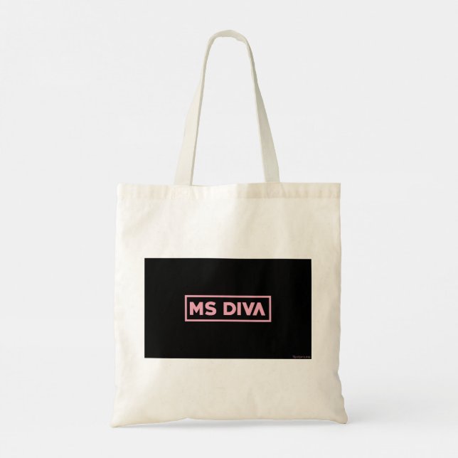 Frau Diva tote Tasche zum Verkauf. (Rückseite)