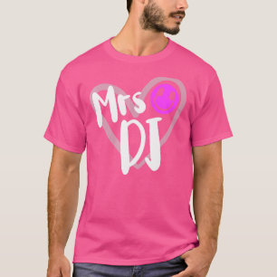 Frau DJ Ehefrau Heart Disk Jockey T-Shirt