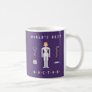 Frau-Doktor der Art-8Bit Kaffeetasse