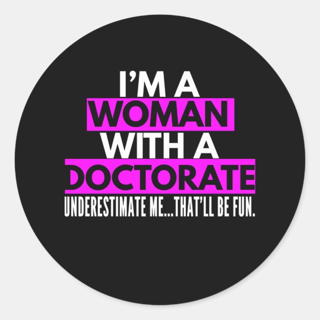 Frau Doktor Geschenke für Frauen Frau Miss Frau Ph Runder Aufkleber (Vorderseite)