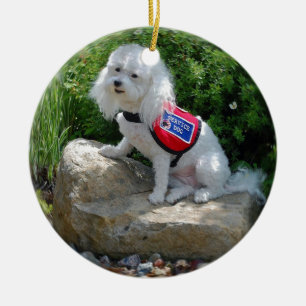 Frau Dolly MaltiPoo Keramikornament