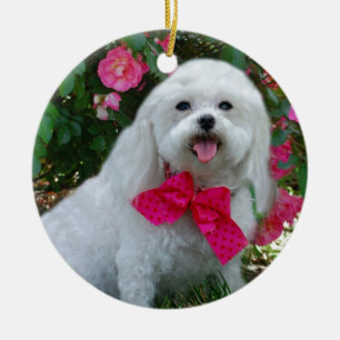 Frau Dolly MaltiPoo Keramikornament