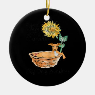 Frau, du bist mein Sonnenschein, Italienischer Win Keramik Ornament