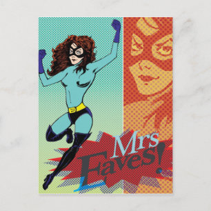 Frau Eaves - Superhero im Großraum Postkarte