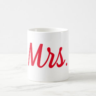 Frau Ehefrau Couple Monogram Red Bold Custom Kaffeetasse