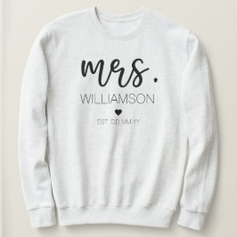 Frau Elegant Individuelle Name Wedding New Couple  Sweatshirt