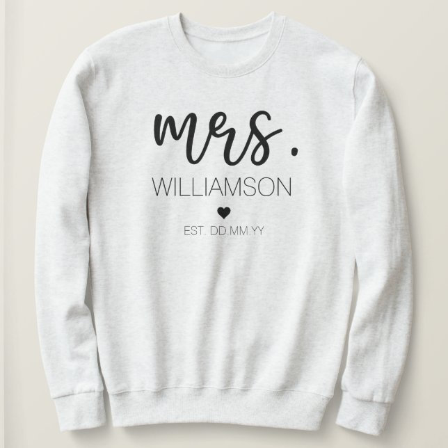 Frau Elegant Individuelle Name Wedding New Couple  Sweatshirt (Design vorne)