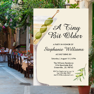 Frau Elegant MarTini ein bisschen älter 30. Geburt Einladung