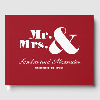 Frau Elegant Modern Minimal Classic Red wedding Gästebuch