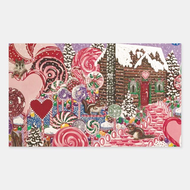 Frau Elisabeth's Peppermint World Rechteckiger Aufkleber (Vorderseite)