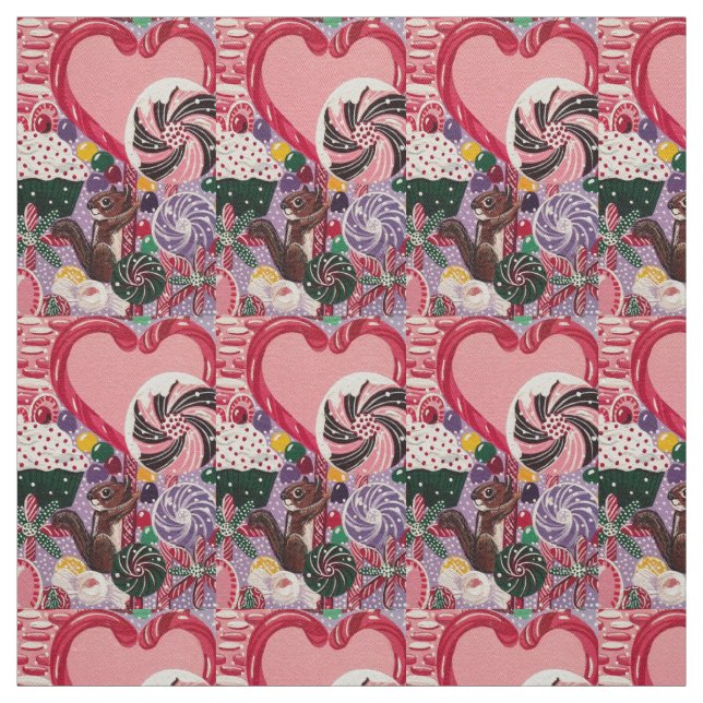 "Frau Elizabeths Peppermint World" Stoff (Muster)