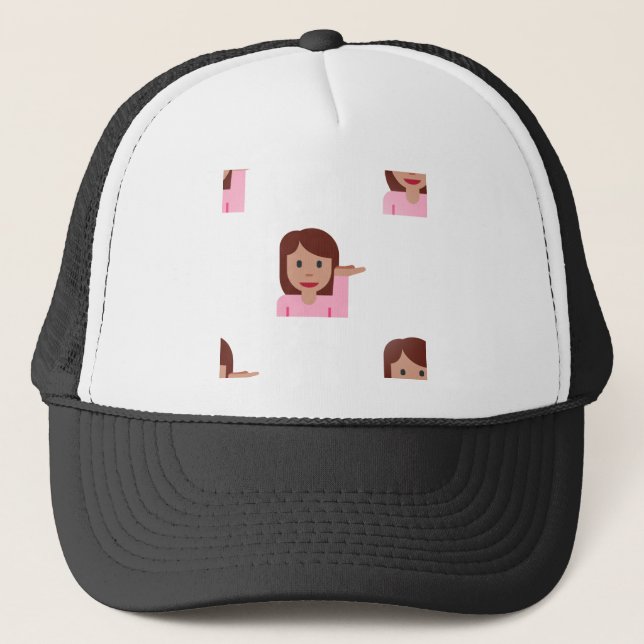 Frau Emoji Truckerkappe (Vorderseite)