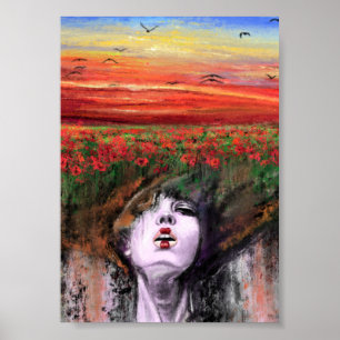 Frau Erde - Natur - Original Kunst Gemälde Poster