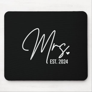 Frau Est. 2024 Gerade verheiratet Hochzeit für ihr Mousepad