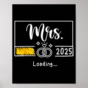 Frau Est. 2025 Braut Hochzeitsbrille neue Ehefrau Poster