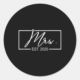 Frau Est. 2025 Ehe Ehefrau Mr. &Amp; Runder Aufkleber