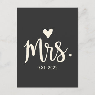 Frau Est. 2025 Ehemännisch Bride Verlobung Wedding Postkarte
