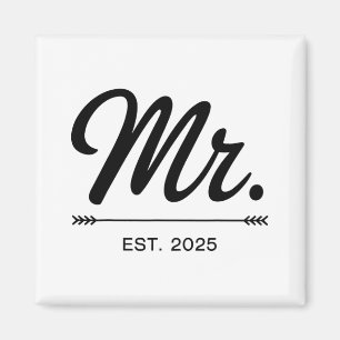Frau Est. 2025 Just Married Wedding Party Mr. and  Magnet