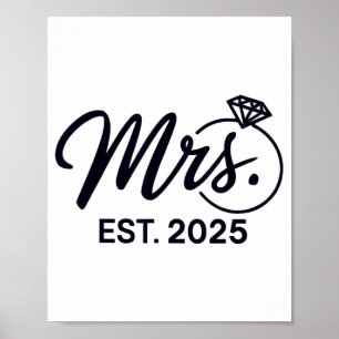 Frau Est. 2025 Nur verheiratete Paare Mr. und Poster