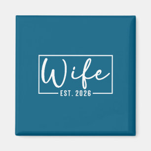 Frau est 2026 frisch vermähltes Paar Hochzeit Flit Magnet