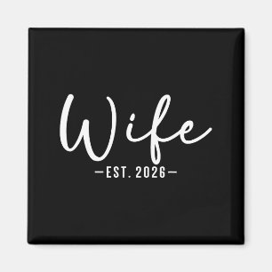 Frau est 2026 frisch vermähltes Paar Hochzeit Flit Magnet