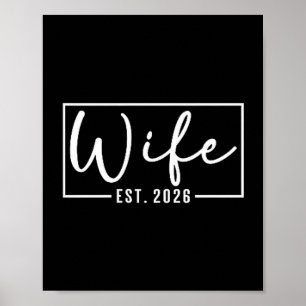 Frau est 2026 frisch vermähltes Paar Hochzeit Flit Poster