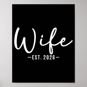 Frau est 2026 frisch vermähltes Paar Hochzeit Flit Poster