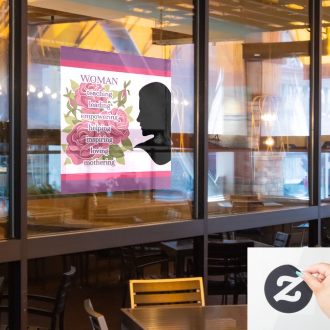 Frau Fensteraufkleber (Restaurantfenster)