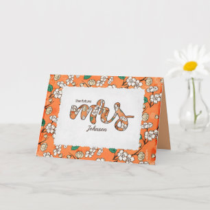 Frau Floral Bridal Card for Shower Karte