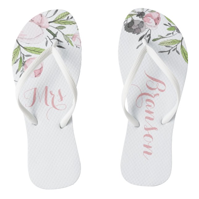 Frau Floral Bride Wifey Botanische Sandalen (Fußbett)