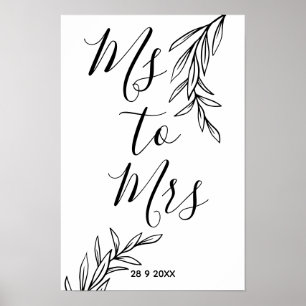 Frau Floral Frau Brautparty Poster