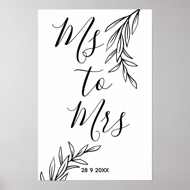 Frau Floral Frau Brautparty Poster (Vorne)