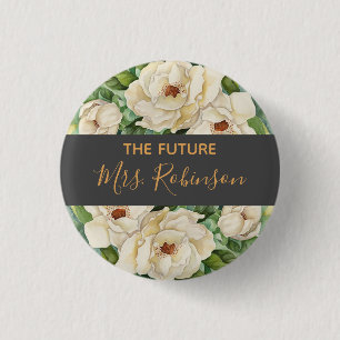 Frau Floral White Magnolia Button