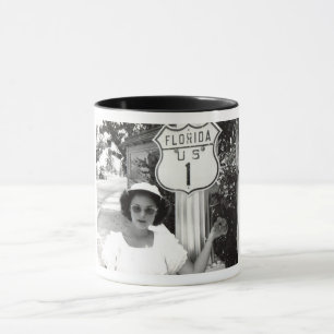 Frau Florida Rte. 1 Verkehrsschild Vintage Tasse
