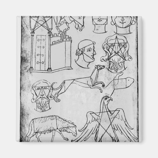 Frau Fr 19093 fol.18v Verschiedene Zeichnungen Magnet (Vorne)