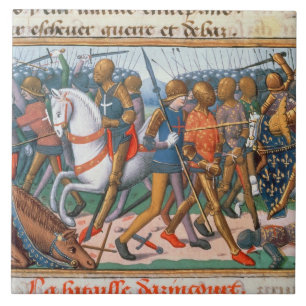 Frau Fr 5054 f.11 der Kampf von Agincourt, 1415, Fliese