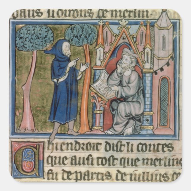 Frau Fr. 95 f.268 Merlin diktiert Blais die Geschi Quadratischer Aufkleber (Vorderseite)