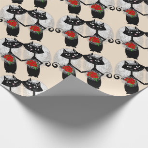 Frau + Frau Lesbian Ehekatze Niedlich Brides Weddi Geschenkpapier